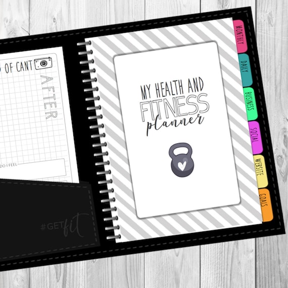 12 Month Health and Fitness Planner / weight loss tracker / Meal Planner / Printable Journal / undated / multiple sizes