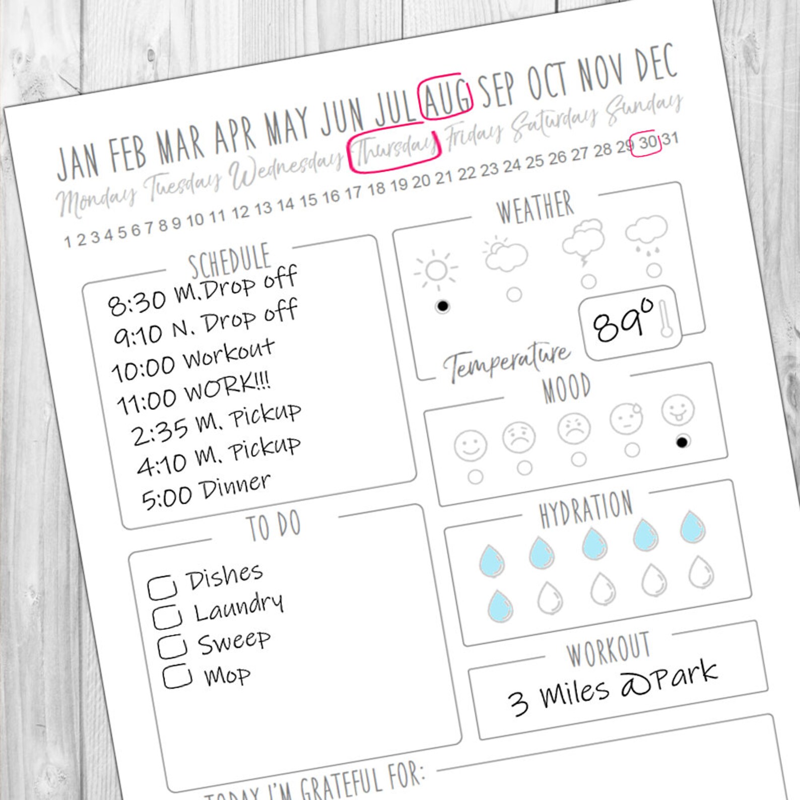daily-planner-journal-agenda-planning-stationary-etsy