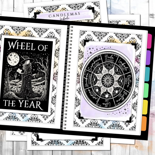 Sabbat Celebration Planner | Wheel of the Year | Wicca Pagan Witch Printable Inserts | Grimoire Style Pages | Book of Shadows | PDF Download