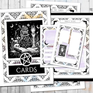 Diario de Tarot y Oráculo / Planificador estilo grimorio / Seguimiento de lectura de cartas de Tarot / Notas de Oráculo / Registro de adivinación / Pastel Gothic / PDF