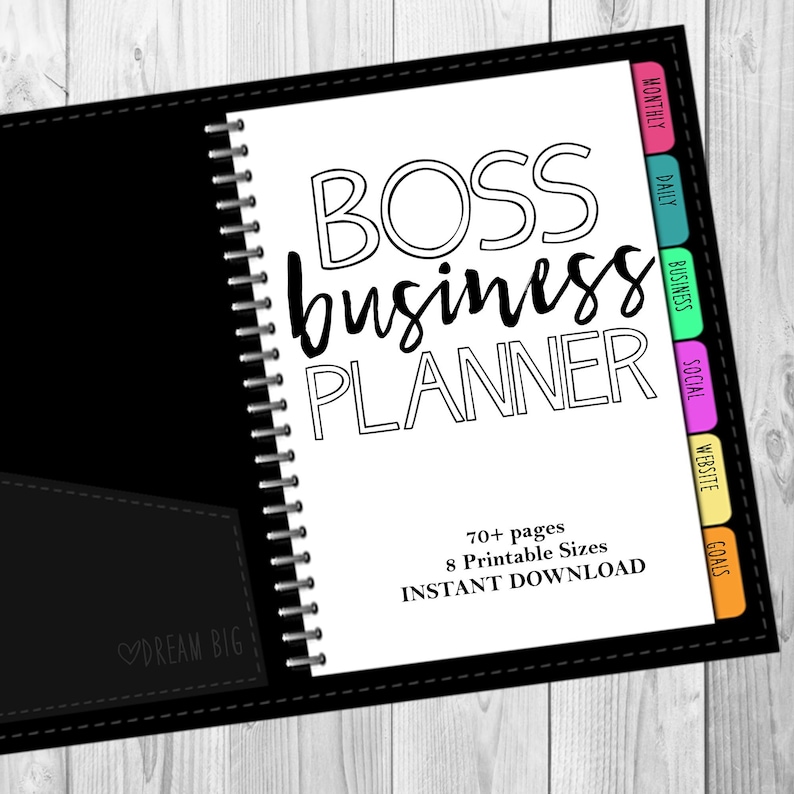 COMPLETE "Boss Biz" Printable Business Planner image 1