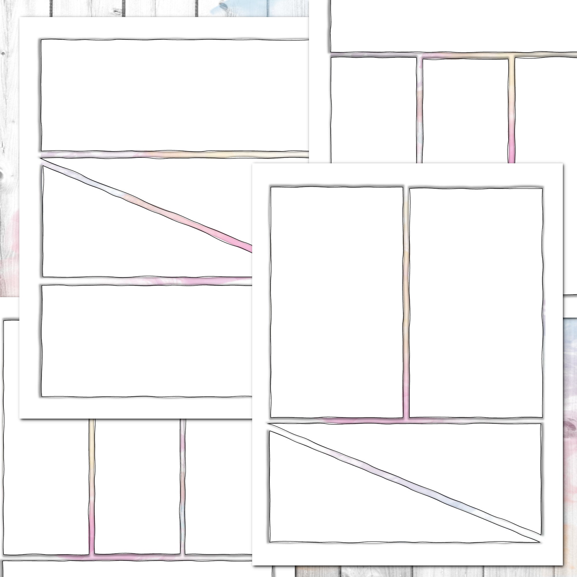 Comic Panel Template.pdf Comic Book Printable Template | Manga Panels | Notes | Drawing ...