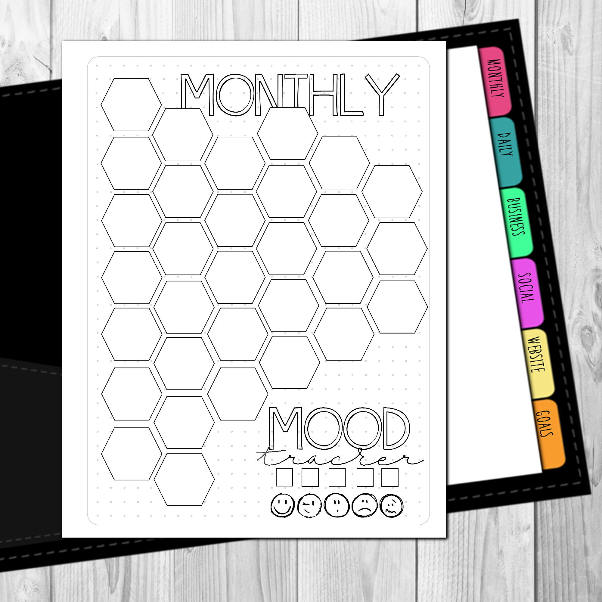 Mood Tracker Printable Bullet Journal Template A A Etsy | My XXX Hot Girl