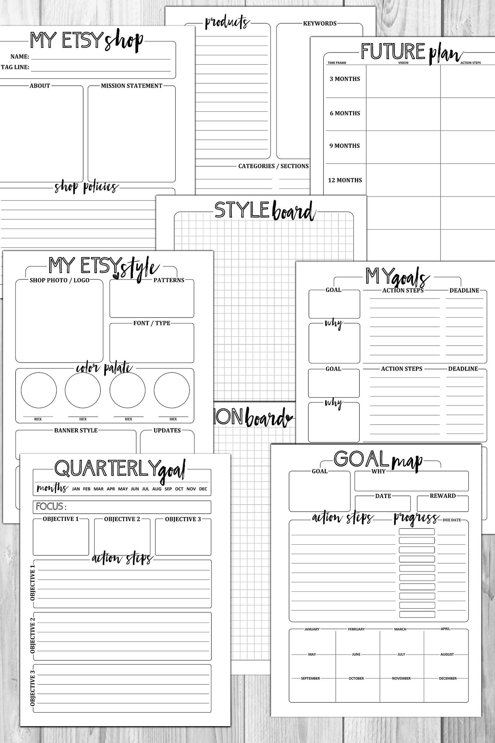 COMPLETE Etsy Shop Printable Planner Etsy