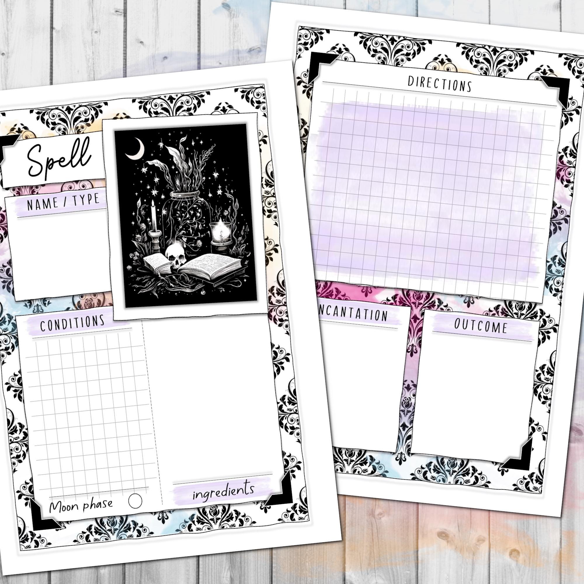 Printable Spellbook | Grimoire Style Spell Journal | DIY Magic Planner ...