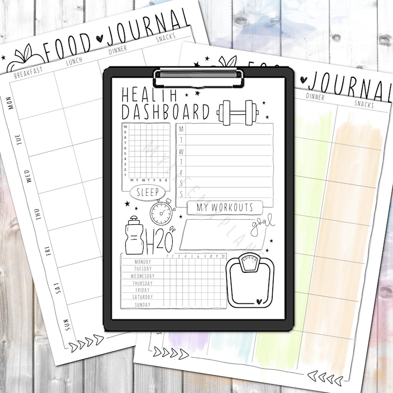 Weekly Health and Fitness Planner | Food Journal | Water Tracker | Workout Tracker | Sleep Tracker | Weight Tracker | Weekly Goals | PDF image 6