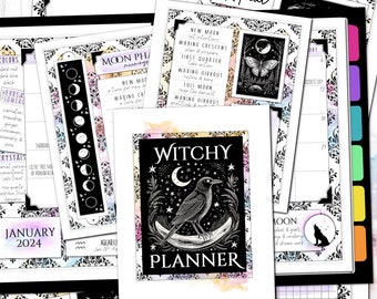 2024 Grimoire Style Planner PDF Printable Pagan Holidays Dated