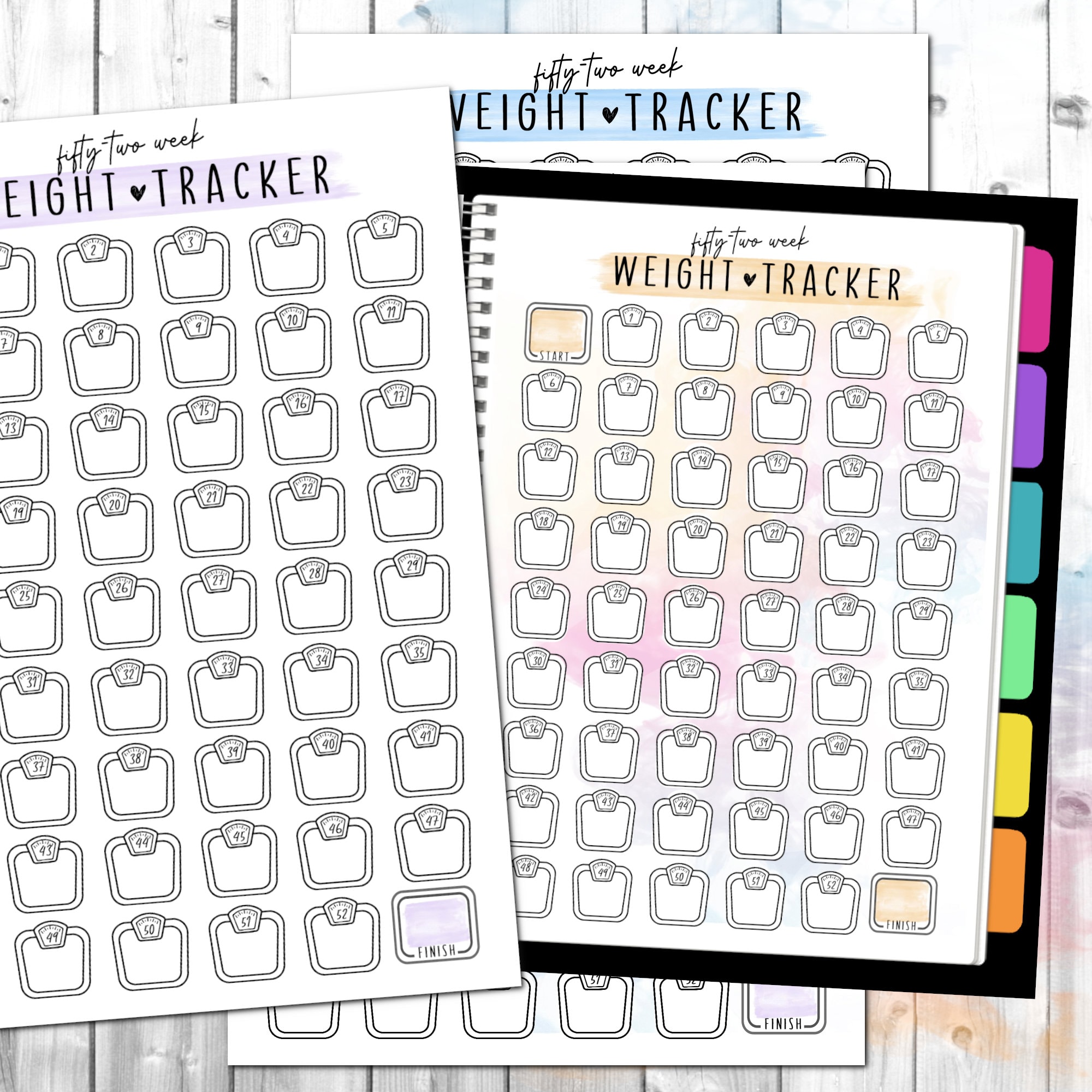 Weight Tracker Printable | Health & Fitness Planner | Weight
