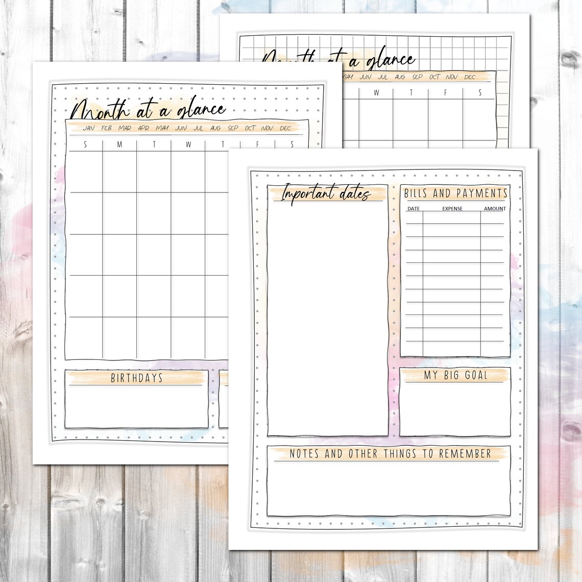 monthly-bullet-journal-style-calendar-undated-sunday-and-etsy