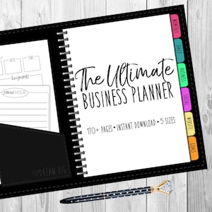 The ULTIMATE Business planner: Small Business, Entrepreneur, Social Media, Marketing management system. Digital Download 170 + pages