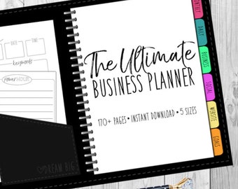 The ULTIMATE Business planner: Small Business, Entrepreneur, Social Media, Marketing management system. Digital Download 170 + pages