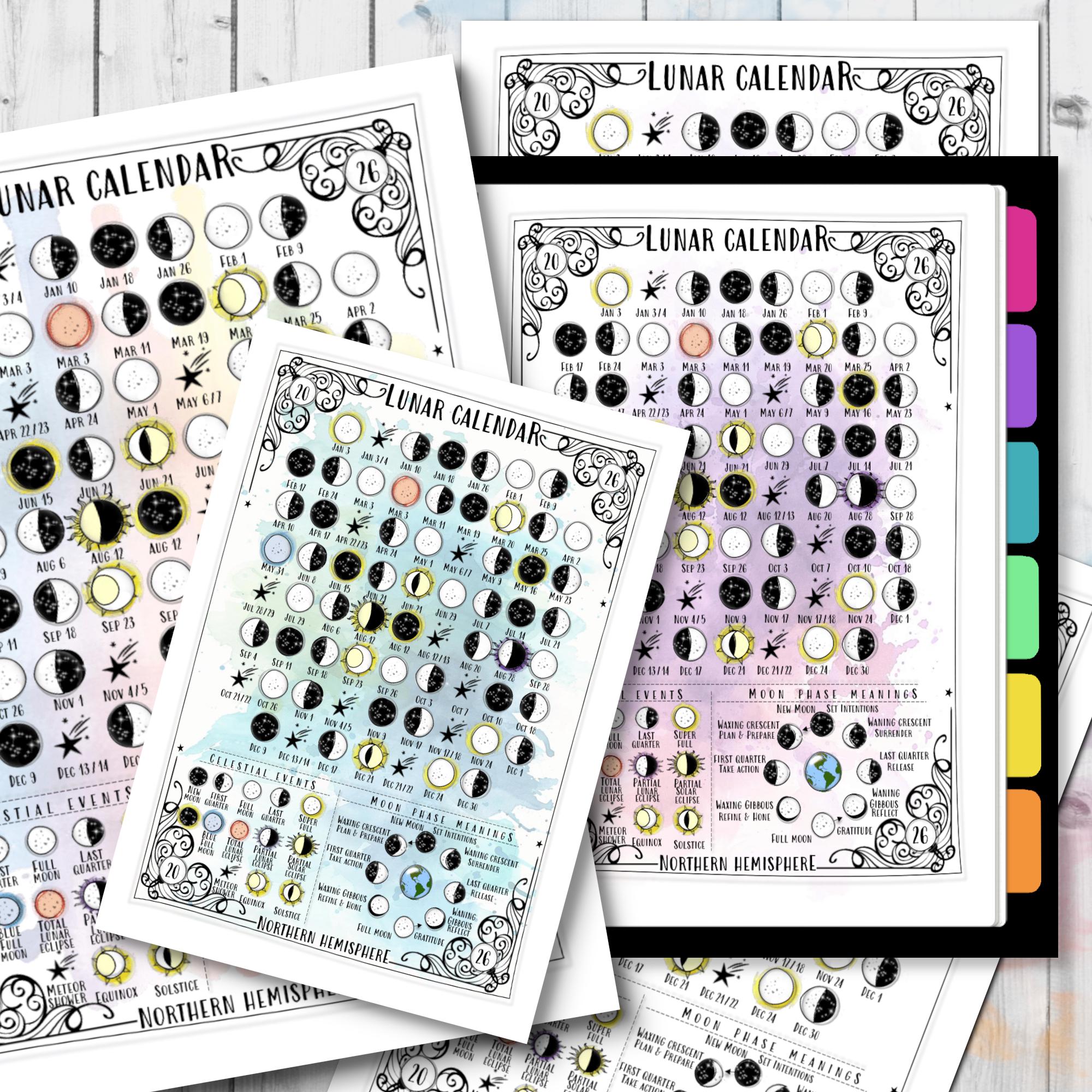 Calendario lunar - Etsy México, image size:2000x2000