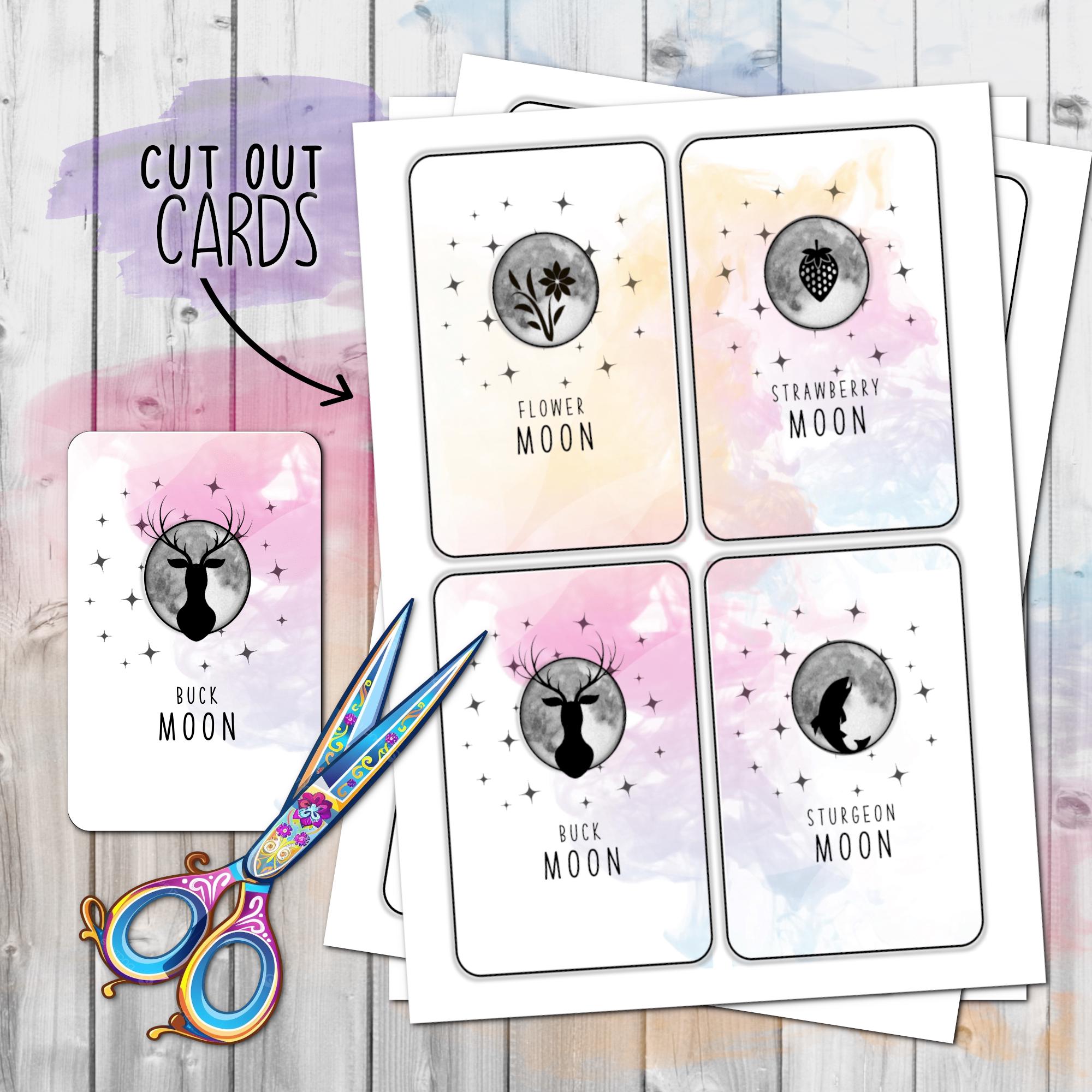 Rainbow Moon Cards | DIY Journaling Notecards | Moon Phase | Monthly ...