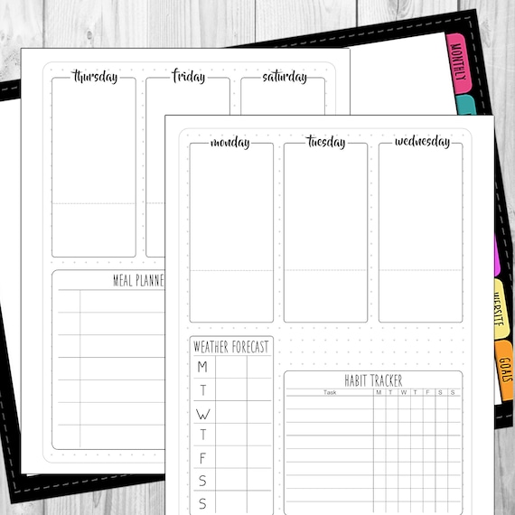 Bullet Journal Weekly Planner Printable Instant Download Multiple Sizes Bullet Journal Weekly Planner Printable Instant Download Multiple Sizes
