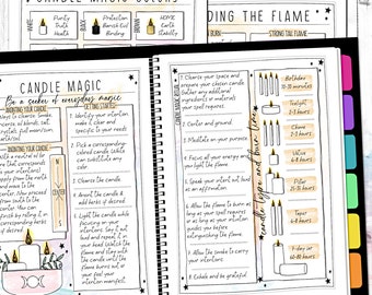 Candle Magic Mystic Smoke Grimoire Pages / Book Of Shadows / Colors / Flame Reading / Ritual / Spell Casting / Witch / Witchcraft printable
