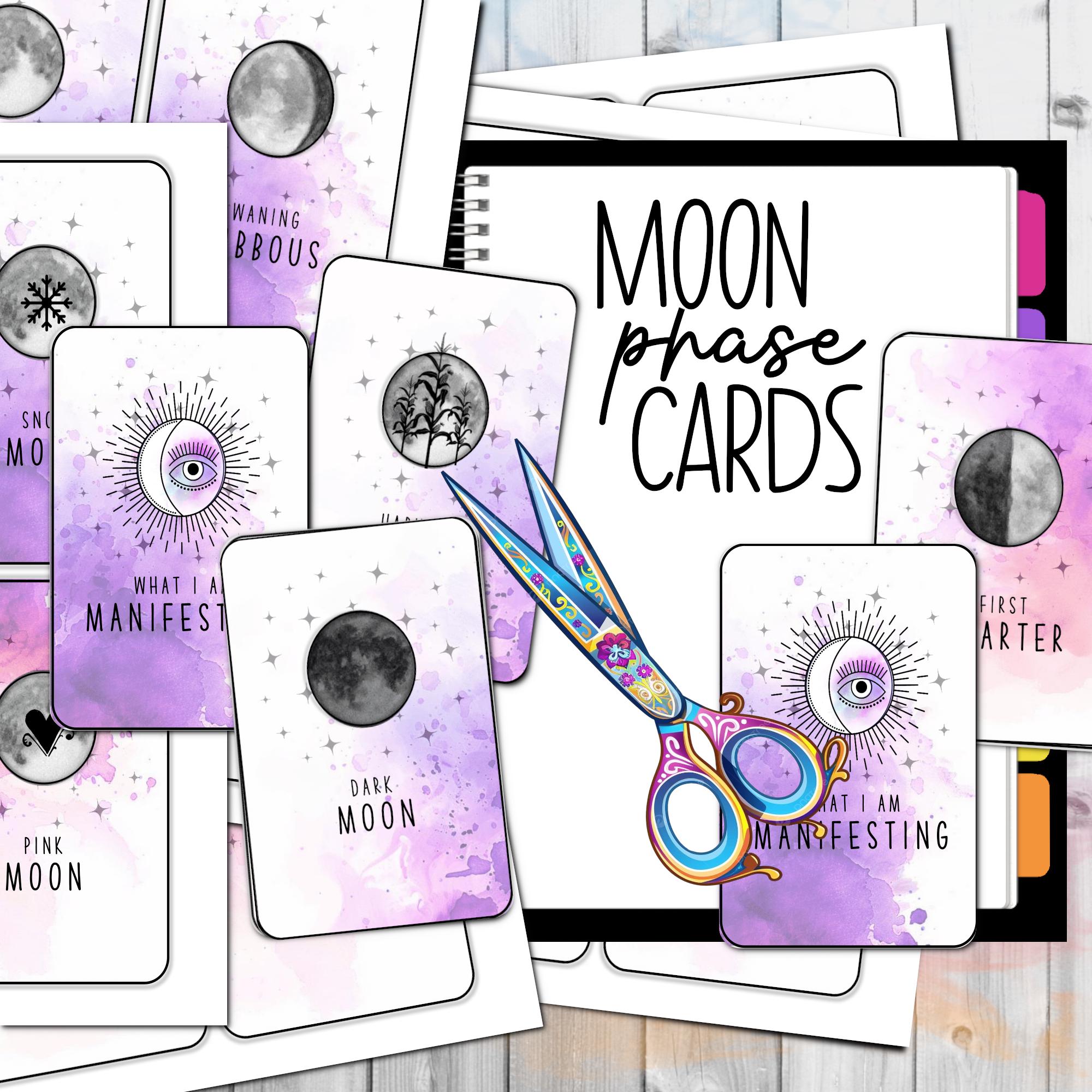 Purple Moon Cards | DIY Journaling Notecards | Moon Phase | Monthly ...