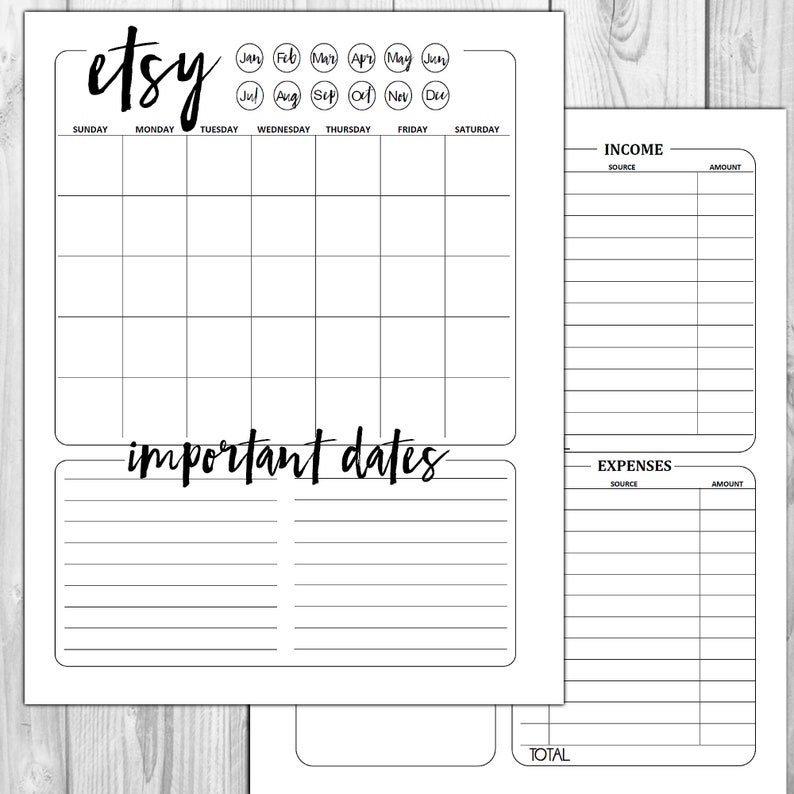 COMPLETE Etsy Shop Printable Planner Etsy