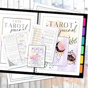 Dziennik Tarota | Rozkłady Tarota | Książka ćwiczeń Tarota | Dziennik Tarota | Czytanie kart | Arkusze do nauki | Arkusze robocze | Mystic Smoke Grimoire | PDF