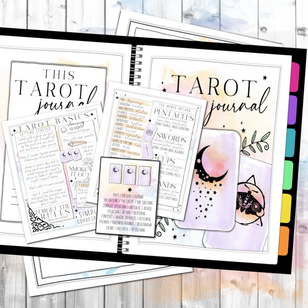 Tarot Journal | Tarot Spreads | Tarot Workbook | Tarot Diary | Card Reading | Study Sheets | Worksheets | Mystic Smoke Grimoire | PDF