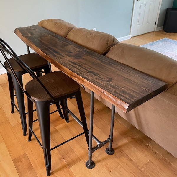 Sofa Bar Table With Stools Etsy