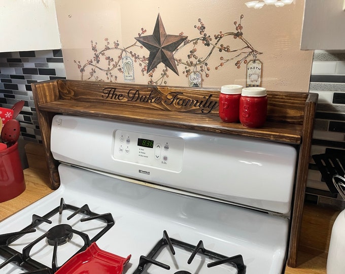 Custom Monogrammed Over Stove Shelf / Spice Rack Etsy