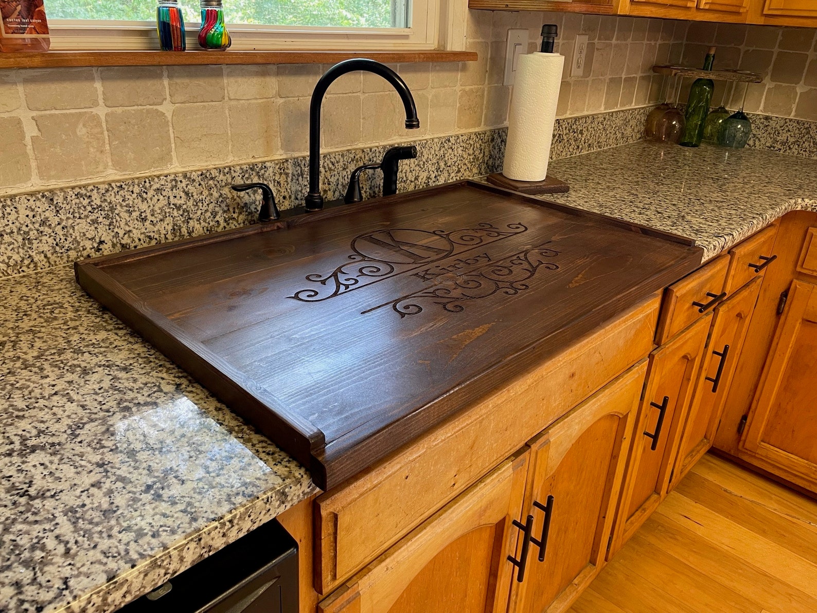 Sink Cover / Hand Made / Solid Wood / Dark Walnut Etsy