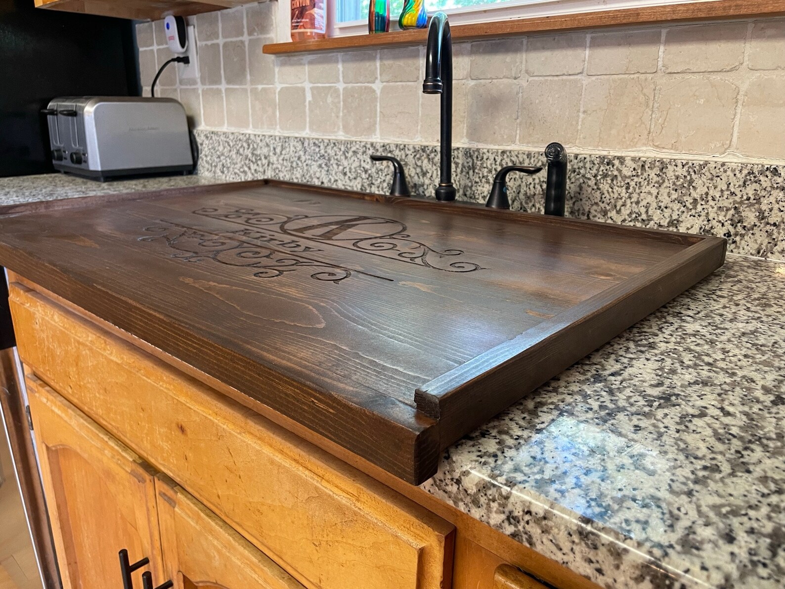 Sink Cover / Hand Made / Solid Wood / Dark Walnut Etsy