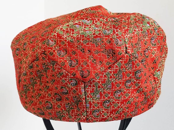 Neiman Marcus 1960s Pillbox Hat  - Oriental Red T… - image 1