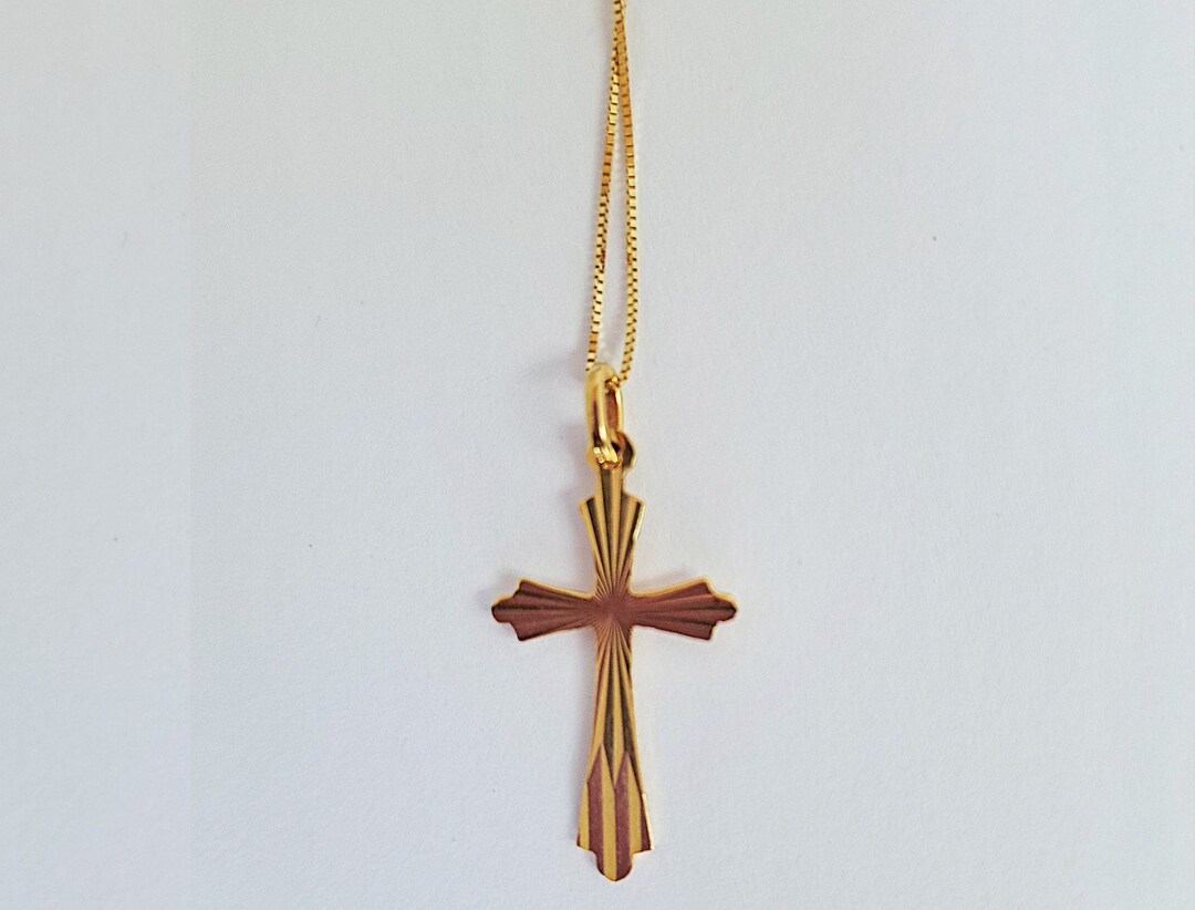 18k & 14k Italian Men's Gold Cross Necklace – Oltremare Gioielli