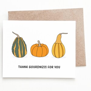 Carte de remerciement drôle de gourde, cadeau de remerciement d'automne pour lui ou elle