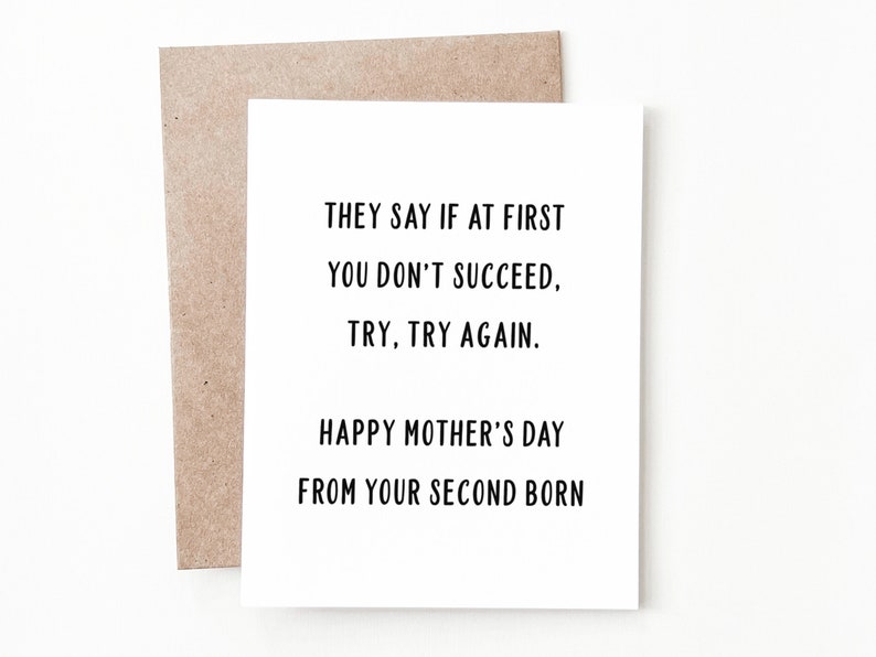 Funny Mothers Day Card, Middle Child Card for Mom 