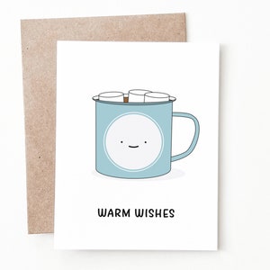 Carte de Noël drôle de chocolat chaud, cadeau de Noël de vacances pour lui ou elle