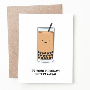 Carte d'anniversaire drôle de thé aux perles, cadeau d'anniversaire de thé aux perles pour lui ou elle