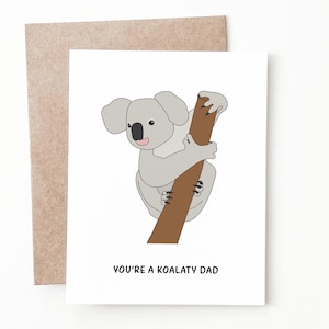 Carte drôle de fête des pères de koala, carte-cadeau de fête des pères pour papa
