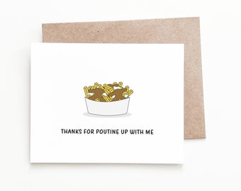 Funny Poutine Anniversary Card, Fries and Gravy Anniversary Gift