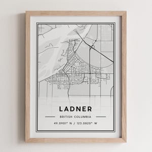 Modern Ladner Map Poster Print