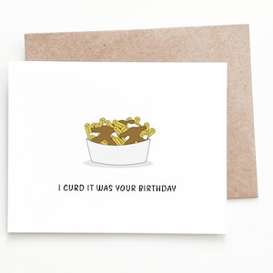 Carte d'anniversaire amusante pour amateur de poutine, cadeau d'anniversaire avec frites et sauce