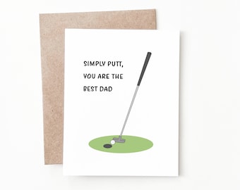 Funny Father's Day Card For Dad, Golf Gift For Dad