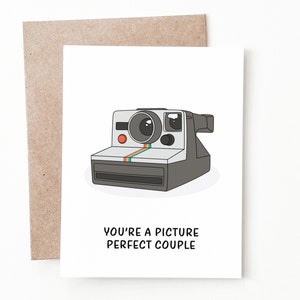 Carte de mariage amusante avec appareil photo, cadeau de mariage de photographe pour les jeunes mariés