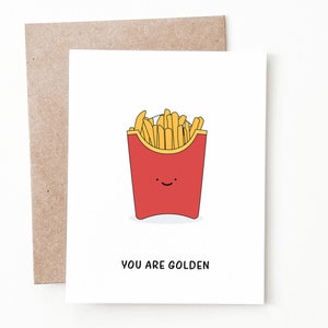 Cartão engraçado de aniversário de batatas fritas, presente de aniversário de batatas fritas para namorado ou namorada