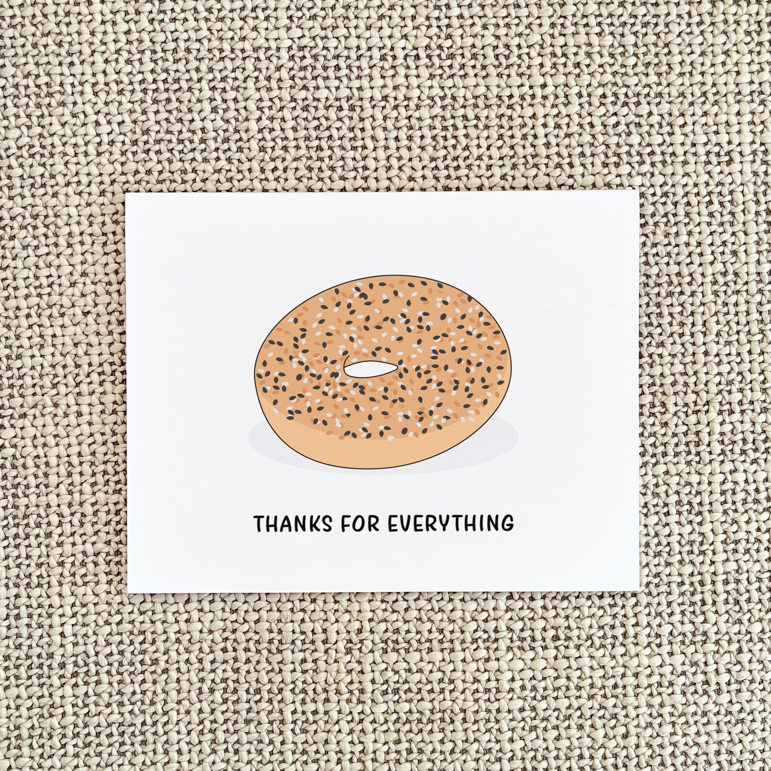 Funny Everything Bagel Thank You Card Bagel Thank You Gift Etsy Canada
