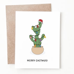 Carte de Noël drôle de cactus, cadeau de cactus de Noël pour lui ou elle