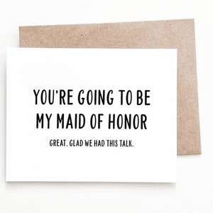 Funny Maid of Honor Card, Maid of Honor Proposal Wedding Gift