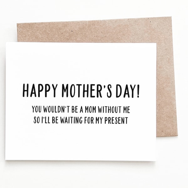 Funny Mothers Day Card, Mothers Day Gift for Mom From Daughter or Son