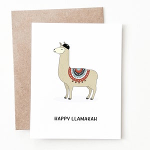 Funny Hanukkah Card, Llama Hanukkah Gift Card image 1