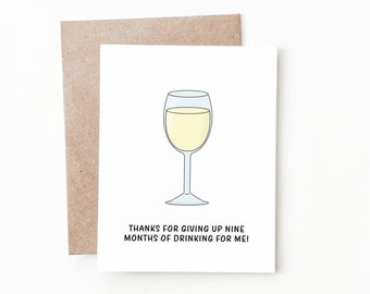 Funny Mothers Day Card, Wine Gift Card for Mom