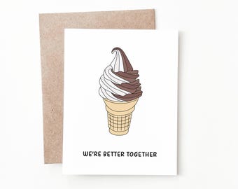 Better Together Twist Cone Love and Anniversary Card
