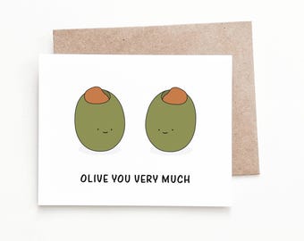 Olive You Love and Anniversary Card