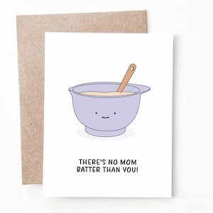 Carte de fête des mères drôle de cuisson, cadeau de fête des mères pour maman d'une fille ou d'un fils