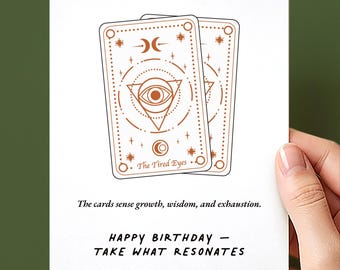 Take What Resonates Tarot Cards Birthday Card